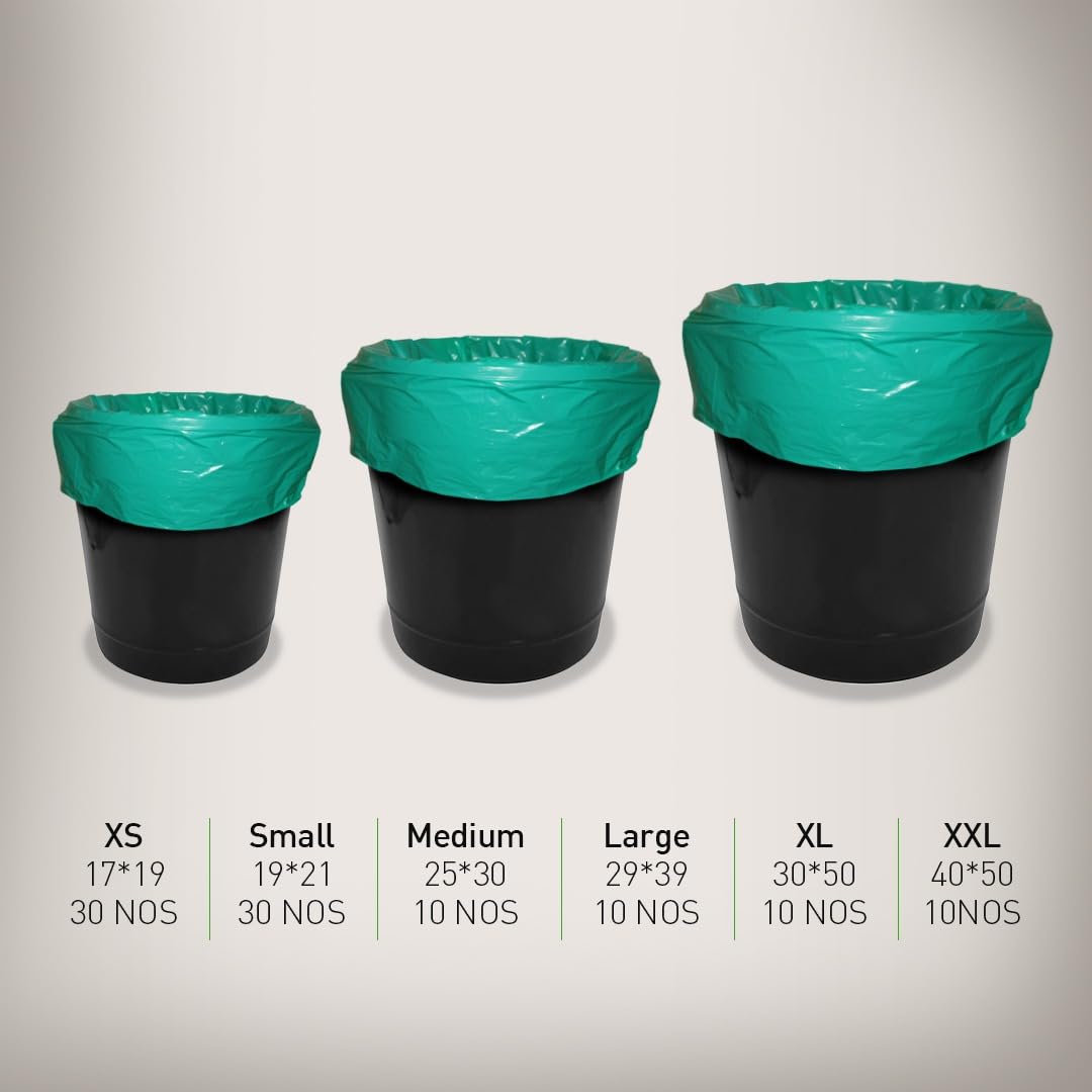 Greenbio Eco - Friendly Garbage Bags | Compostable | Biodegradable | Dustbin Trash | Eco - Friendly Trash Bags | Garbage Bags Used in Hotels, Offices and Kitchen - Greenbio